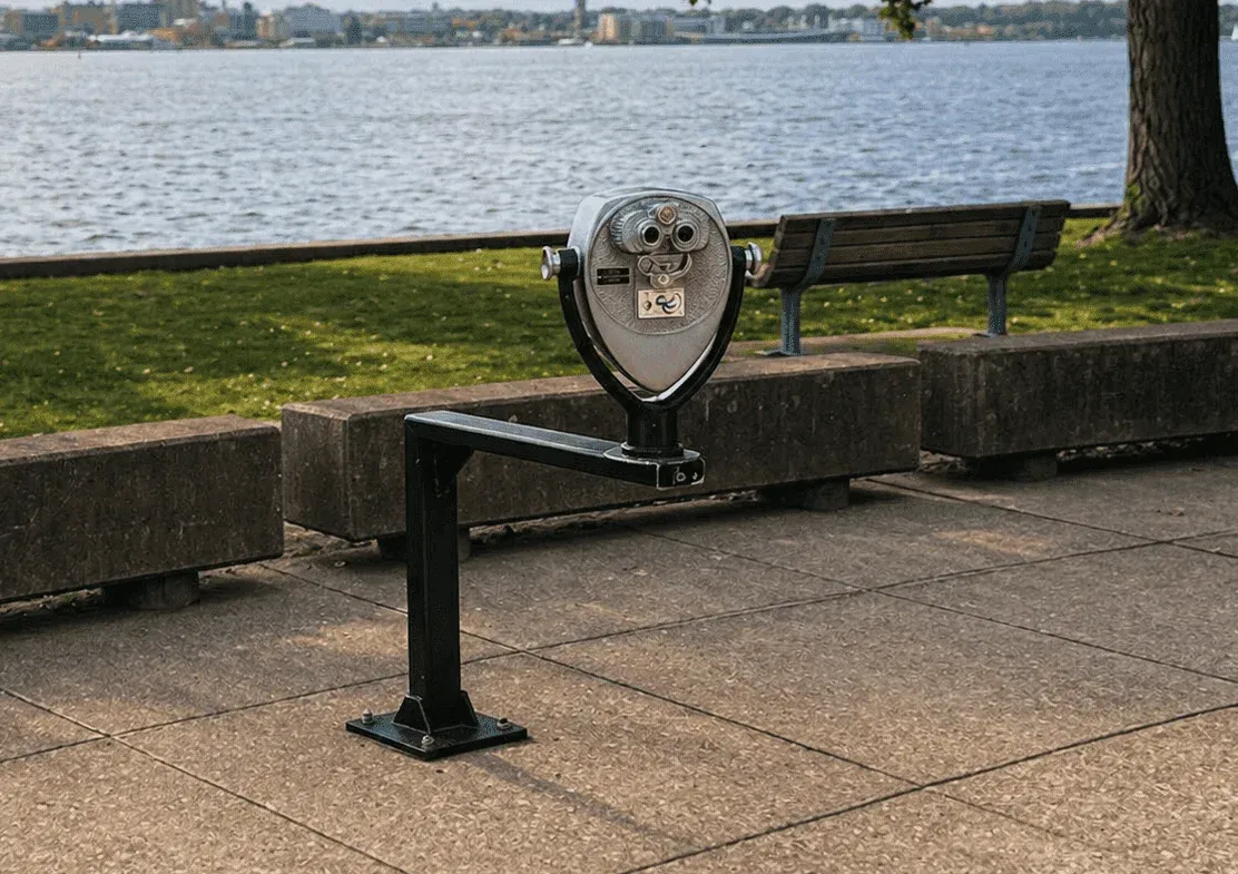 A Tower Optical viewer mounted on an ADA-accessible base