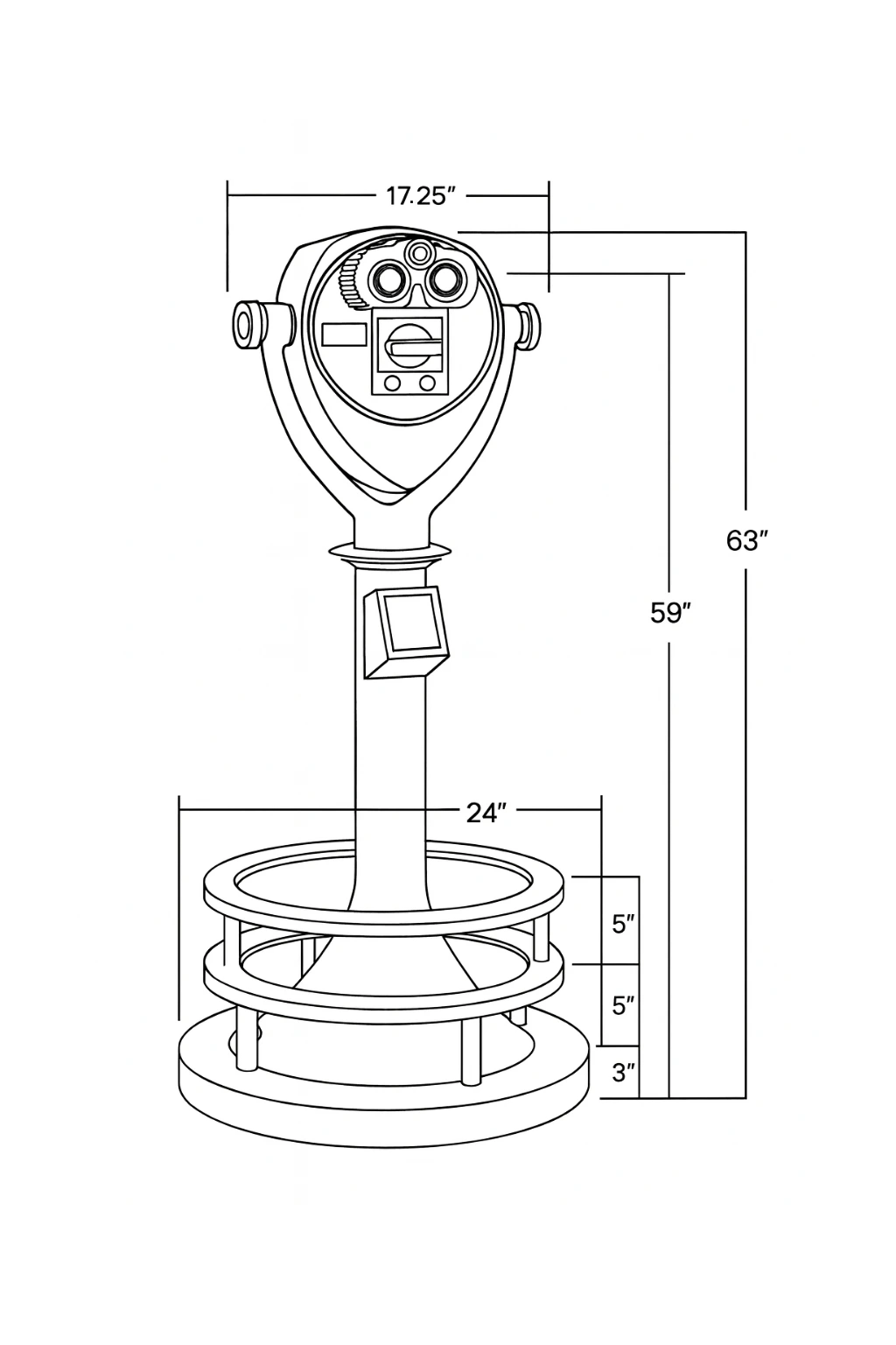 Standard base measured drawing with dimensions