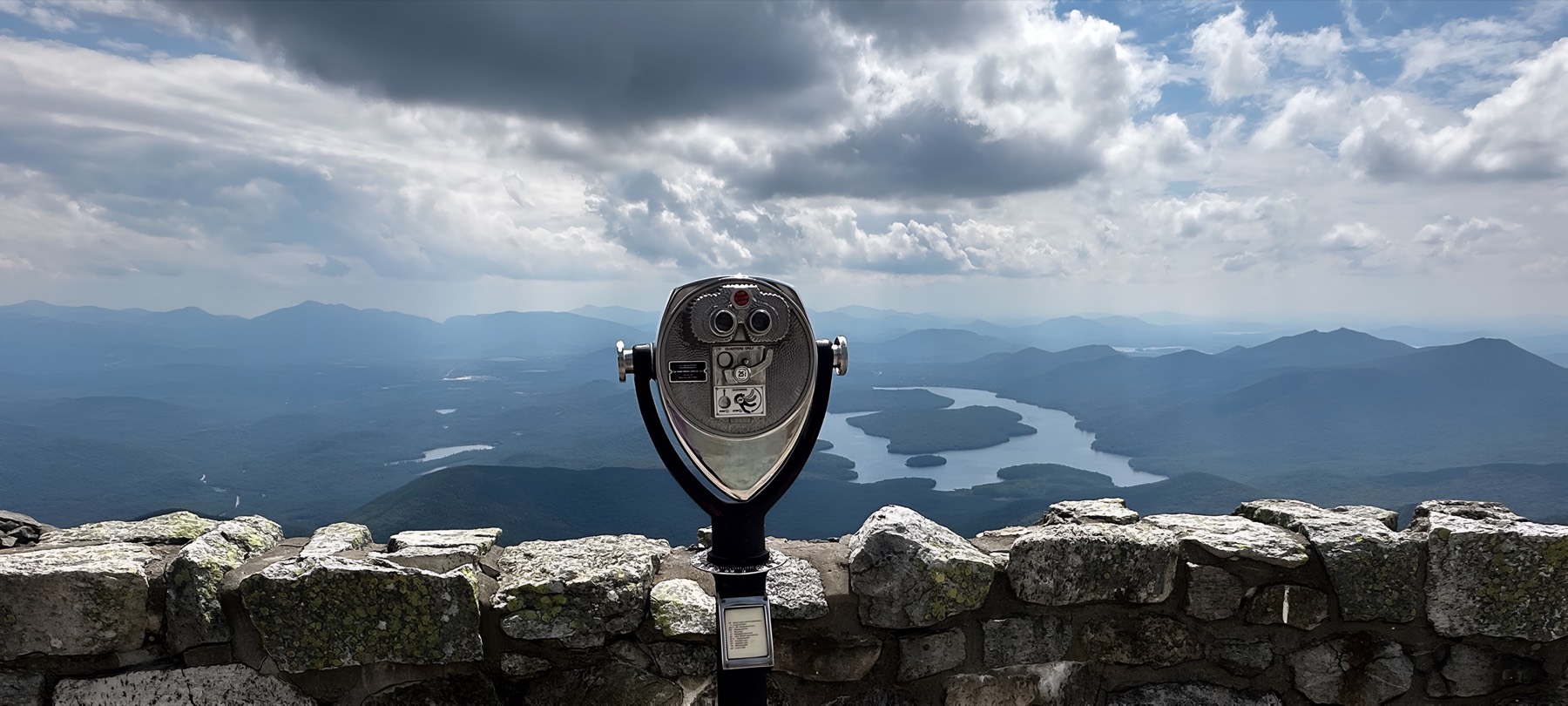 A Tower Optical viewer on the Whiteface summit, looking out over Lake Placid